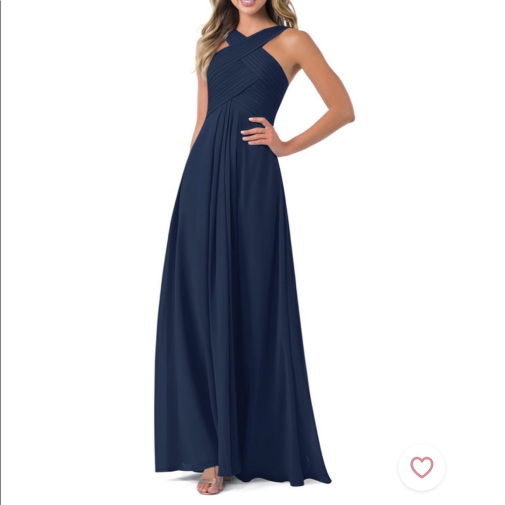 AZAZIE KALEIGH Navy blue chiffon dress